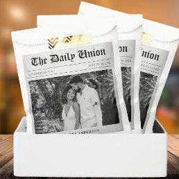 Newspaper Article Wedding Favor Bag