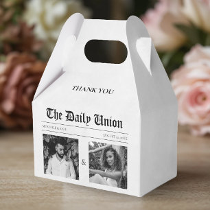 Newspaper Article Wedding Favor Boxes