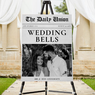 Newspaper Article Wedding Foam Board