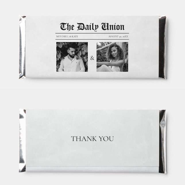 Newspaper Article Wedding Hershey Bar Favors (Newspaper Article Wedding Hershey Bar Favors
)