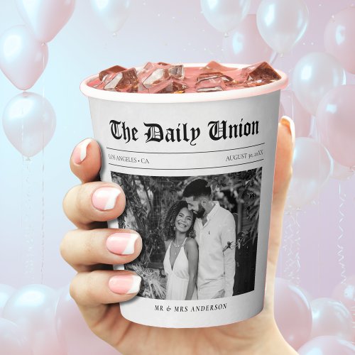 Newspaper Article Wedding Paper Cups