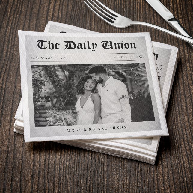 Newspaper Article Wedding Reception Napkins (Newspaper Article Wedding Reception Napkins
)