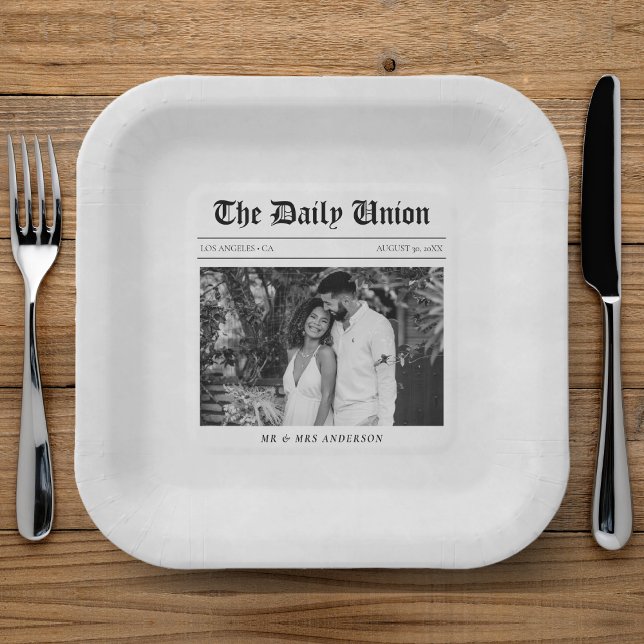 Newspaper Article Wedding Reception Paper Plates (Newspaper Article Wedding Reception Paper Plates
)