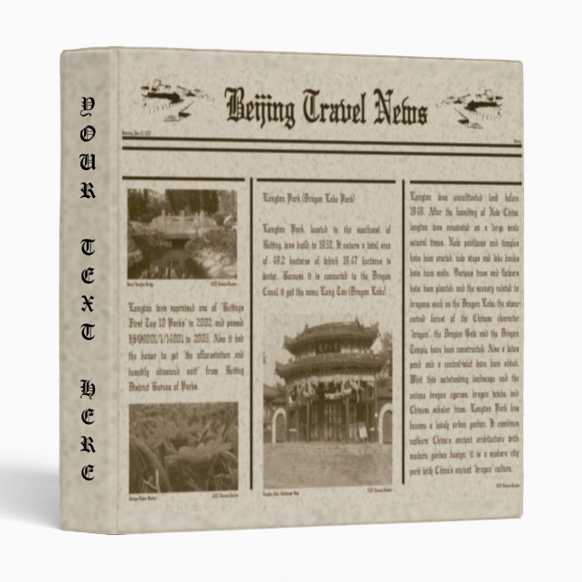 Newspaper Avery Binder (Front/Spine)