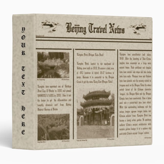Newspaper Avery Binder (Front/Spine)