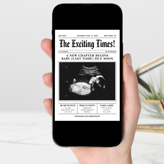 Newspaper Baby Announcement Pregnancy Reveal (Front Digital)