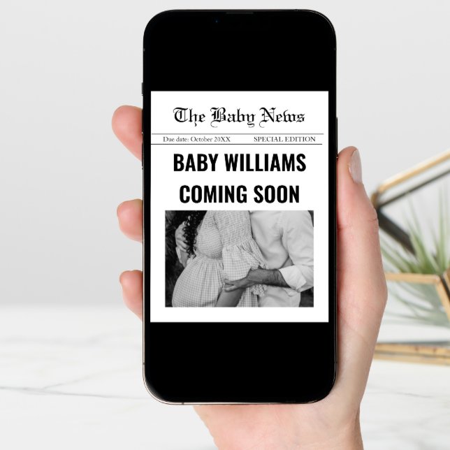 Newspaper Baby Coming Soon Pregnancy Announcement (Front Digital)