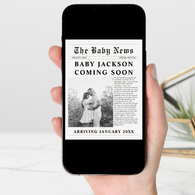 Newspaper Baby Coming Soon Pregnancy Announcement (Front Digital)