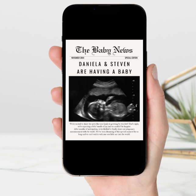 Newspaper Baby Expecting Pregnancy Announcement (Front Digital)