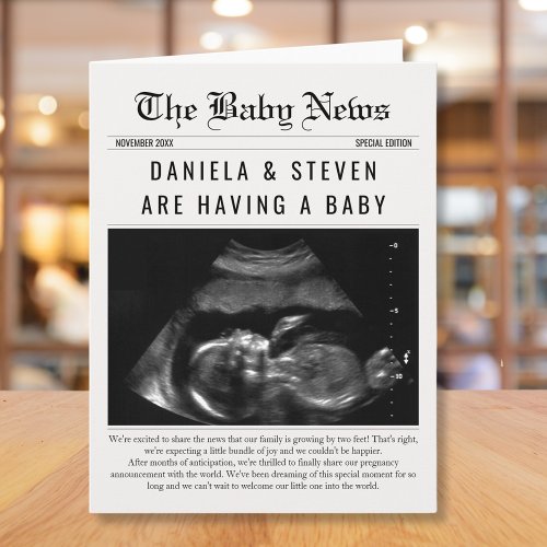 Newspaper Baby Expecting Pregnancy Announcement
