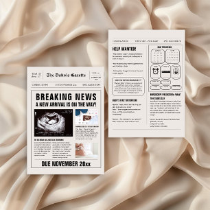 Newspaper Baby Reveal Pregnancy Announcement