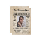 Newspaper Birthday News Funny Humorous Men 40th