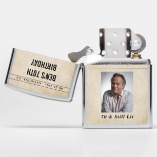 Newspaper Birthday News Funny Humorous Men 70th Zippo Lighter