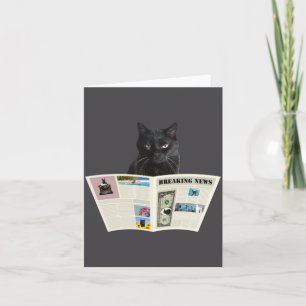 Newspaper Breaking News Black Cat Au Journal  Card