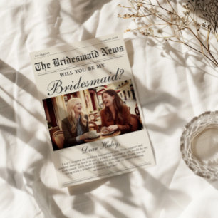 Newspaper Bridesmaid Proposal Card