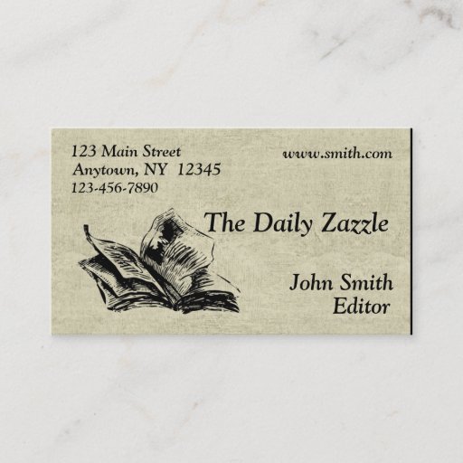 Customizable Newspaper Business Card