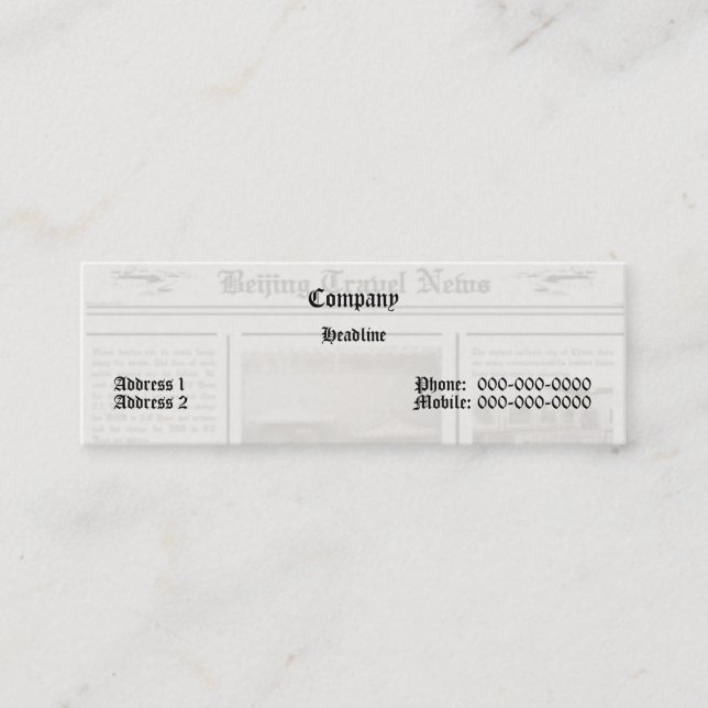 Newspaper Business Card (Front)