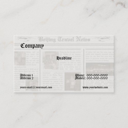 Newspaper Business Card