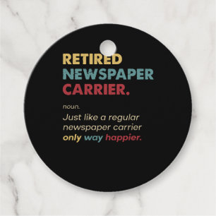 Newspaper Carrier - Retired Retro Definition Desig Favor Tags
