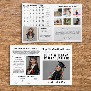 Newspaper Class Of 2026 Graduation Photo Prop Card
