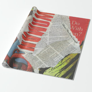 Newspaper Collage Wrapping Paper