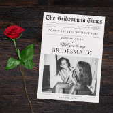 Newspaper Bridesmaid Proposal Card