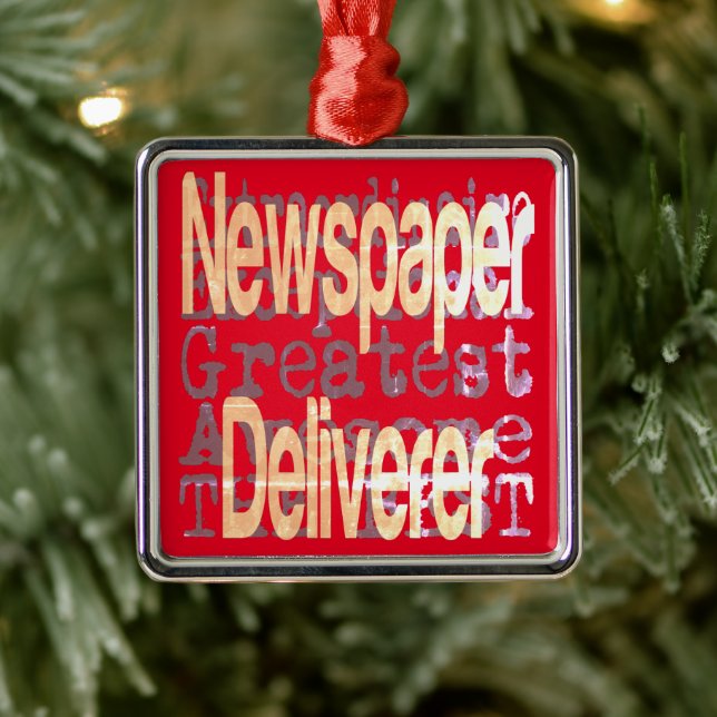 Newspaper Deliverer Extraordinaire Metal Ornament (Tree)