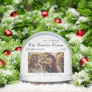 Newspaper Design   Best Friends Photo Snow Globe
