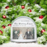 Newspaper Design | Newlyweds Photo Snow Globe<br><div class="desc">Capture your love story in print with this playful newspaper-inspired newlywed photo snow globe. Designed to look like a headline-worthy “Wedding Times” edition, it features your favorite couple photo on the front with space for names and date, plus a heartfelt message on the back. A creative and romantic keepsake for...</div>