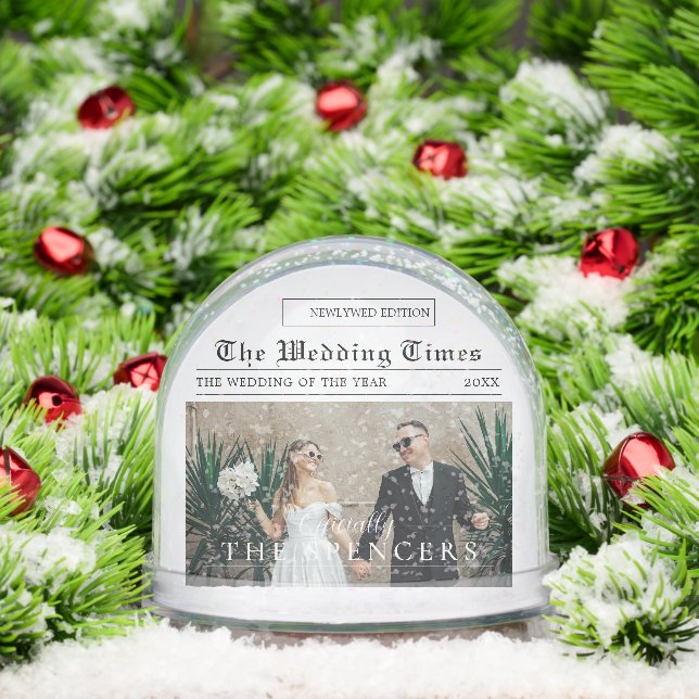 Newspaper Design | Newlyweds Photo Snow Globe (Christmas)