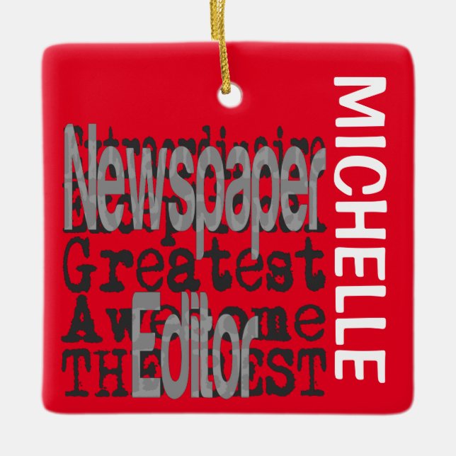 Newspaper Editor Extraordinaire CUSTOM Ceramic Ornament (Front)