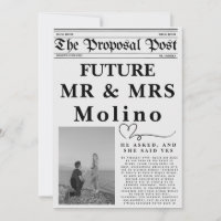 Newspaper Engagement Announcement Templ Invitation