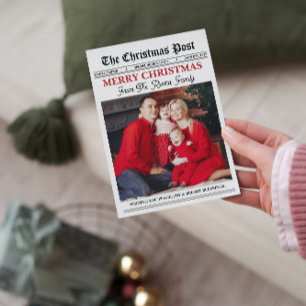 Newspaper Family Photo Newsletter Christmas Holiday Card
