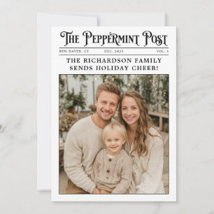 Newspaper Family Year in Review Photo Christmas Holiday Card