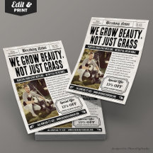 Newspaper Flyer, Retro Lawn & Garden Service