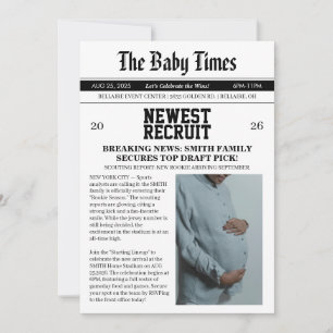 Newspaper Football Baby Shower Invitation