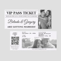 Newspaper Fun VIP Access Ticket Wedding Invitation