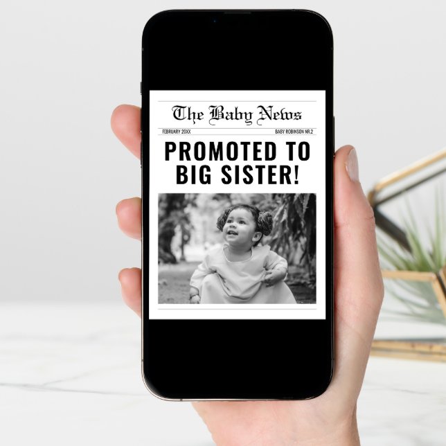 Newspaper Funny Big Sister Pregnancy Announcement (Front Digital)