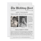 Newspaper Funny Unique Kids Save the Date Wedding