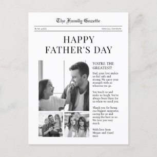 Newspaper Happy Fathers Day greeting card