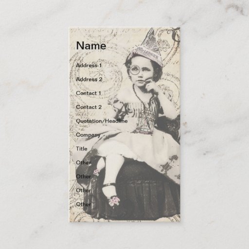 Customizable Newspaper Hat Gal 5 Business Card