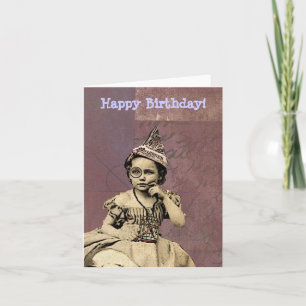 Newspaper Hat Gal Birthday Card