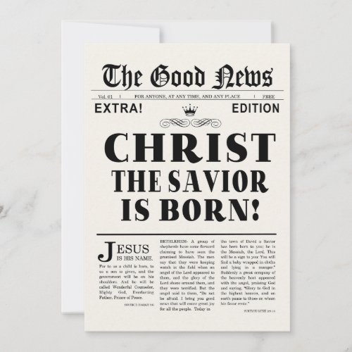 Newspaper Headline Christmas Photo Card