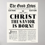 Newspaper Headline Christmas Print<br><div class="desc">I created this faux newspaper headline for this year's family Christmas card. I wanted a unique design that expressed the importance of the Christmas season- Jesus. What would it have looked like if He were born in our media obsessed culture? A story of such importance deserves a proper headline! Display...</div>