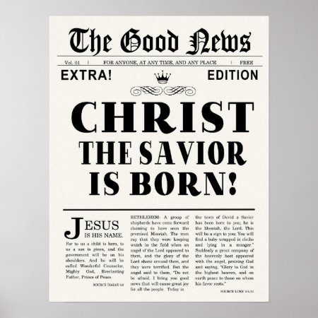 Newspaper Headline Christmas Print