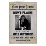 Newspaper, He&#39;s Retired, Photo Insert, Huge Card at Zazzle