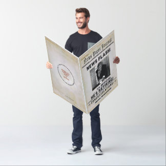 NEWSPAPER HUGE RETIREMENT CARD, PHOTO INSERT CARD