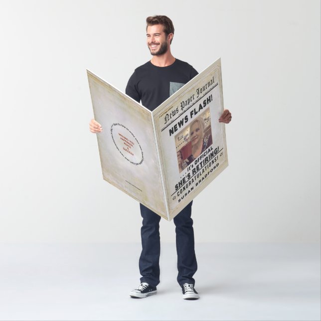 NEWSPAPER HUGE SHE' RETIRING, PHOTO INSERT CARD (In Situ)