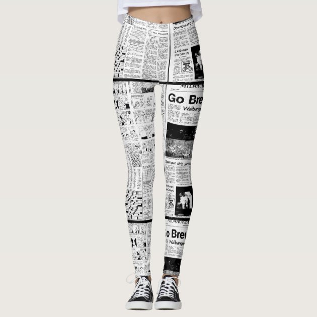 Newspaper leggings clearance black and white