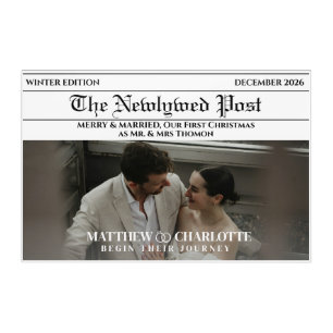 Newspaper Merry and Married Photo Acrylic Print